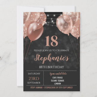18. Einladung Rose Gold Einladung