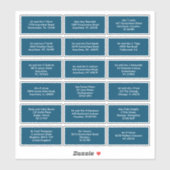 18 Einzeladressen des Empfängers Türkis Aufkleber (Blatt)