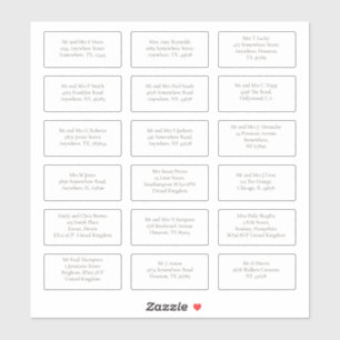 18 Einzeladressen für den Namen der Hochzeit Serif Aufkleber