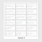 18 Einzelname Anschrift Wedding Guest Floral Aufkleber (Blatt)