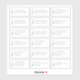 18 Einzelname Anschrift Wedding Guest Floral Aufkleber