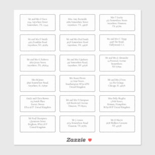 18 Empfänger Name des Hochzeitgästen Adressen Seri Aufkleber