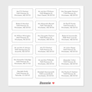 18 Empfänger Name Hochzeit Gäste Adressen Aufkleber