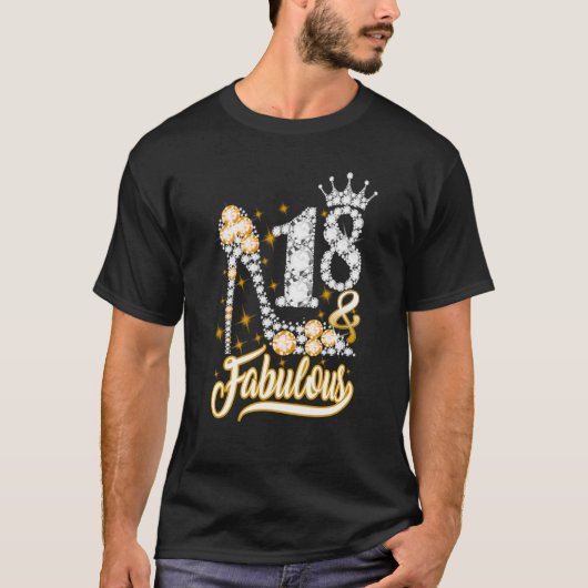 18 & Fabulous 18 Years Old 18 th Birthday Diamond T-Shirt (Vorderseite)