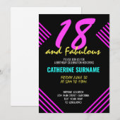 18. Fabulous Geburtstag Achtzehn Tag Einladung (Vorne/Hinten)