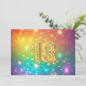 18. Farbenfroher Regenbogenstern Feiertagskarte (Stehend Vorderseite)