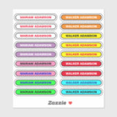 18 Farbige Namensaufkleber für Kinder Aufkleber (Blatt)