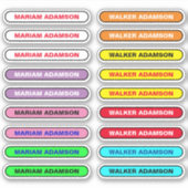 18 Farbige Namensaufkleber für Kinder Aufkleber (Vorderseite)