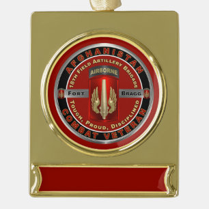 18. Feldartilleriebrigade Afghanistan Veteran Banner-Ornament Gold