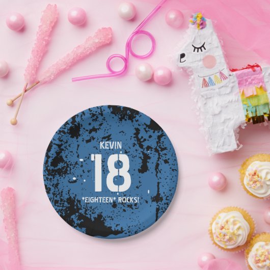 18. Felsen-BLAUER Schmutz F18Z des Pappteller (Party)