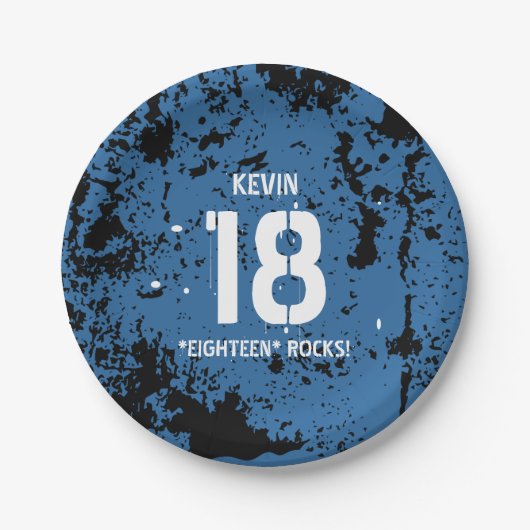 18. Felsen-BLAUER Schmutz F18Z des Pappteller (Vorderseite)