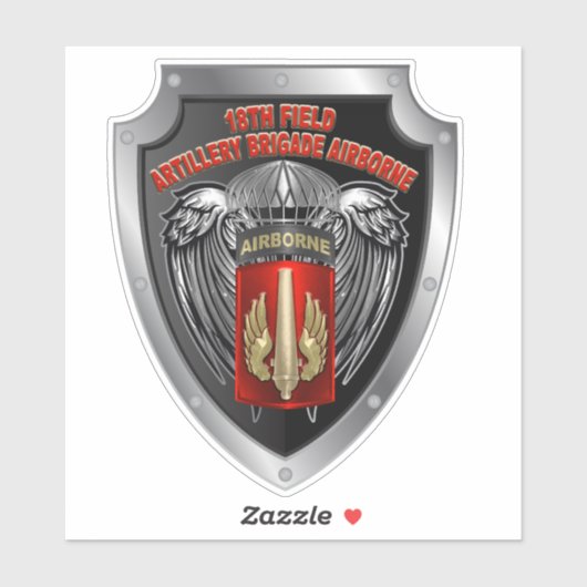 18. Field Artillery Brigade Im Flugzeug Aufkleber (Blatt)