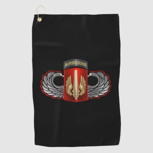 18. Field Artillery Brigade Im Flugzeug Jump Wings Golfhandtuch (Vorderseite)