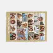 18 Foto-Collage - Benutzerdefinierter Text - Gold Fleecedecke (Vorderseite (Horizontal))
