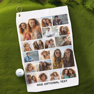 18 Foto-Collage - Benutzerdefinierter Text - Schwa Golfhandtuch