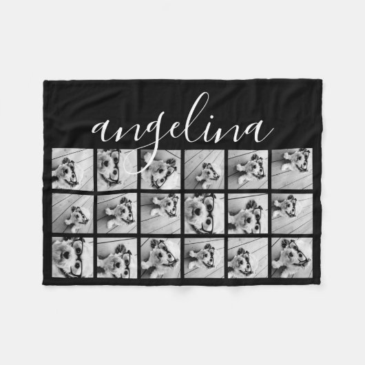18 Foto Collage - CAN bearbeiten schwarz - Skriptn Fleecedecke (Vorderseite (Horizontal))