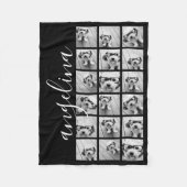 18 Foto Collage - CAN bearbeiten schwarz - Skriptn Fleecedecke (Vorderseite)