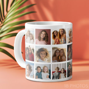 18 Foto Collage Grid - Familie und Freundschaft Ga Jumbo-Tasse