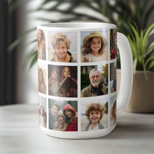 18-Foto-Collage-Raster - Familien- und Freundegale Kaffeetasse