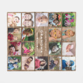 18 Foto Collage Rustic Wood Liebe You Oma Fleecedecke (Vorderseite (Horizontal))