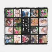18 Foto Collage Wir Liebe Sie Nana Grandkids Black Fleecedecke (Vorderseite (Horizontal))