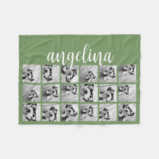 18 FotoCollage - CAN EDIT Hintergrundfarbe Fleecedecke (Vorderseite (Horizontal))