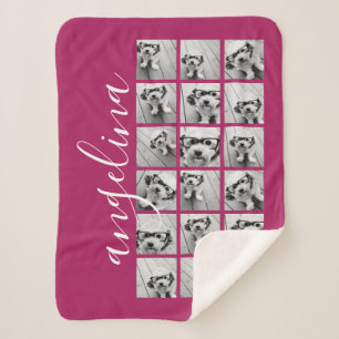 18 FotoCollage - CAN EDIT Hintergrundfarbe Sherpadecke