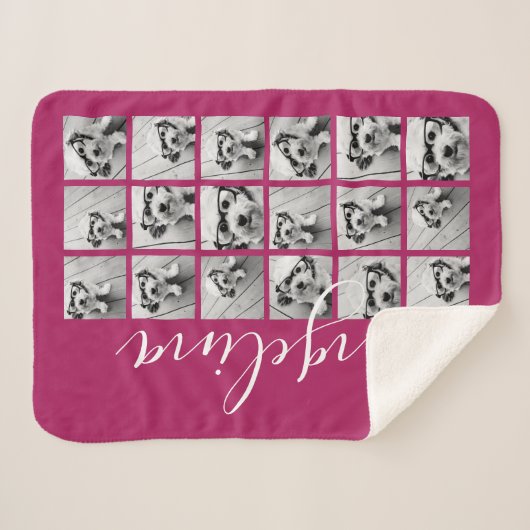 18 FotoCollage - CAN EDIT Hintergrundfarbe Sherpadecke (Vorderseite (Horizontal))