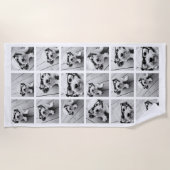 18 FotoCollage - CAN EDIT Hintergrundfarbe Strandtuch (Vorderseite)