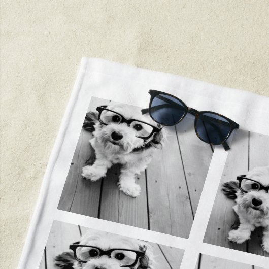 18 FotoCollage - CAN EDIT Hintergrundfarbe Strandtuch (Beispiel)