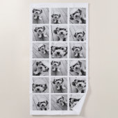 18 FotoCollage - CAN EDIT Hintergrundfarbe Strandtuch (Vorderseite)