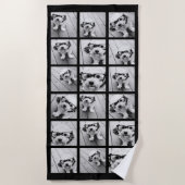 18 FotoCollage - CAN EDIT Hintergrundfarbe Strandtuch (Vorderseite)