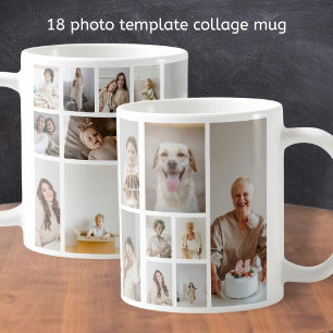 18 Fotocollage-Familie Personalisiert Kaffeetasse