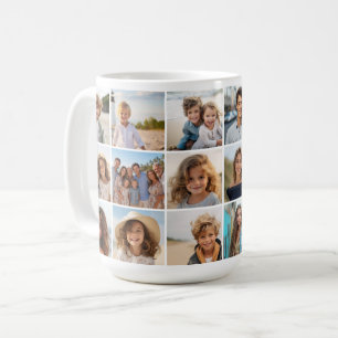 18 Fotocollage - Minimales Raster mit Weiß Kaffeetasse