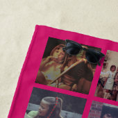18 FotoCollage mit großem Skript und Hot Pink Strandtuch (Beispiel)