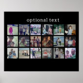 18 FotoCollage mit weißem Text auf schwarz Poster (Vorne)