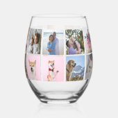 18 FotoCollage Personalisiert Weinglas Ohne Stiel (Rückseite)