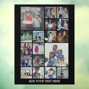 18 FotoCollage und Text - Schwarz bearbeiten Fensteraufkleber