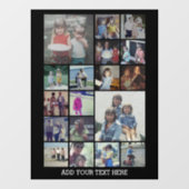 18 FotoCollage und Text - Schwarz bearbeiten Fensteraufkleber (Blatt)