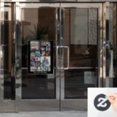 18 FotoCollage und Text - Schwarz bearbeiten Fensteraufkleber (Büro Tür)