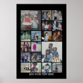 18 FotoCollage und Text - Schwarz bearbeiten Poster (Vorne)