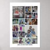 18 FotoCollage und Text - Schwarz bearbeiten Poster (Vorne)