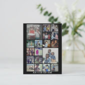 18 FotoCollage und Text - Schwarz bearbeiten Postkarte (Stehend Vorderseite)