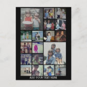 18 FotoCollage und Text - Schwarz bearbeiten Postkarte (Vorderseite)