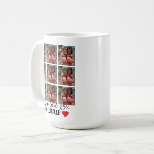 18 Fotos Collage Nanna Birthday Geschenk Kaffeetasse (Vorderseite Links)