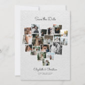 18 Fotos Kollage Herzform Save the Date Einladung (Vorderseite)