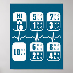 18 Gänge Shift Trucker Herzschlag Lustig LKW  Poster
