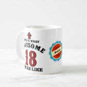18. Geburtstag 18 Jahre Personalisiertes Rot Phant Kaffeetasse (Vorderseite Links)