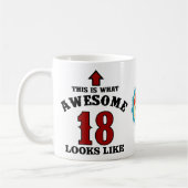 18. Geburtstag 18 Jahre Personalisiertes Rot Phant Kaffeetasse (Links)