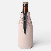 18. Geburtstag 18 Party Rose Goldstars Flaschenkühler (Flasche Rückseite)